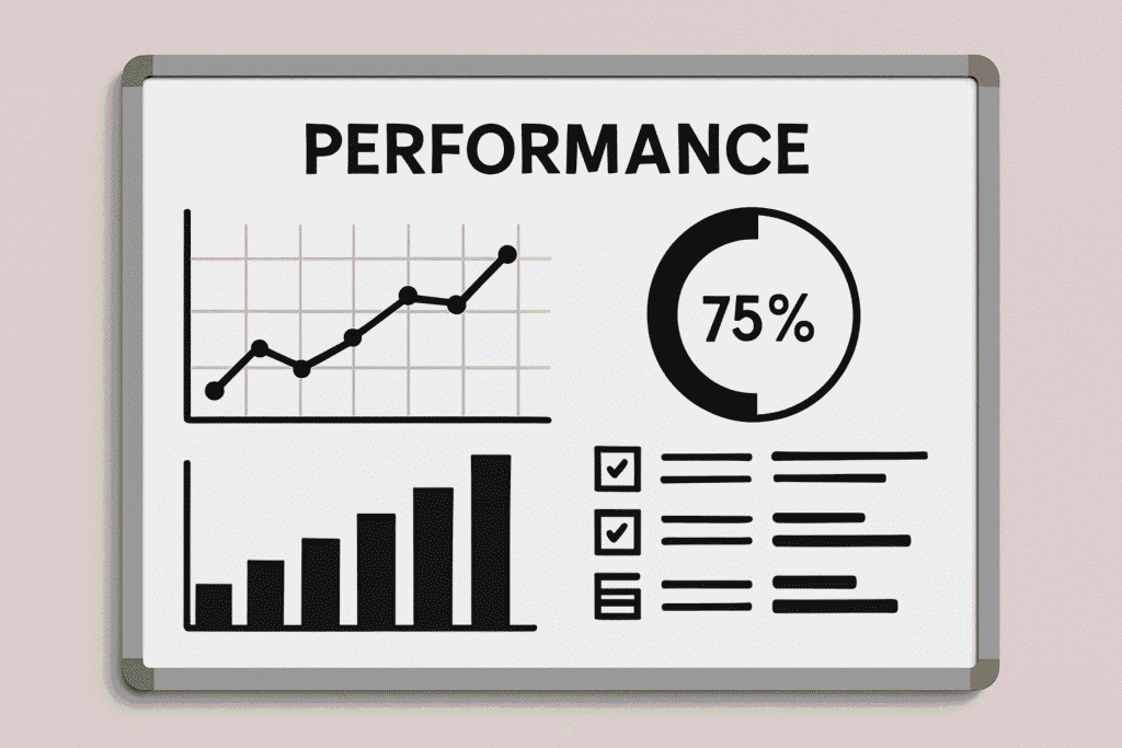 Visual representation of employee performance review data